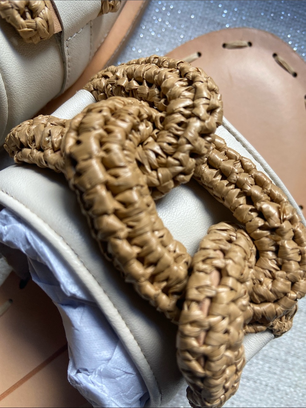 Dolce Vita Tan Braided Chain-Detail Slide Sandals - Picture 2 of 6